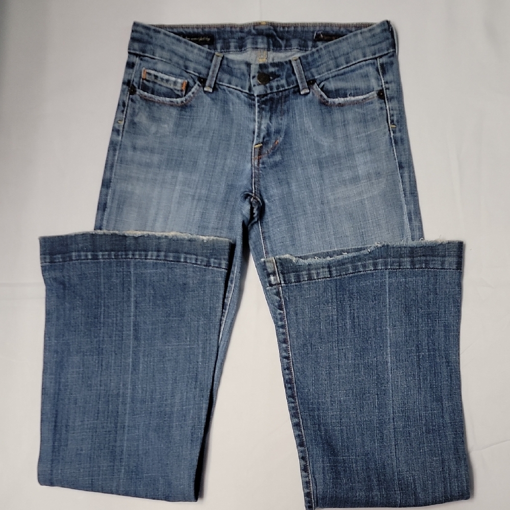 Citizens Of Humanity Light Blue Flare Leg Low Waist Jeans